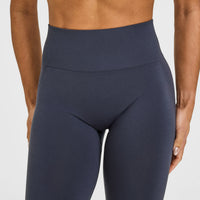 EffortlessLift™ Seamless Flared Bottoms with White Logo | True Blue