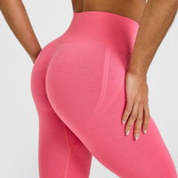 EffortlessLift™ Seamless Leggings with White Logo | Hot Girl Pink