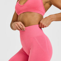 EffortlessLift™ Seamless Leggings with White Logo | Hot Girl Pink