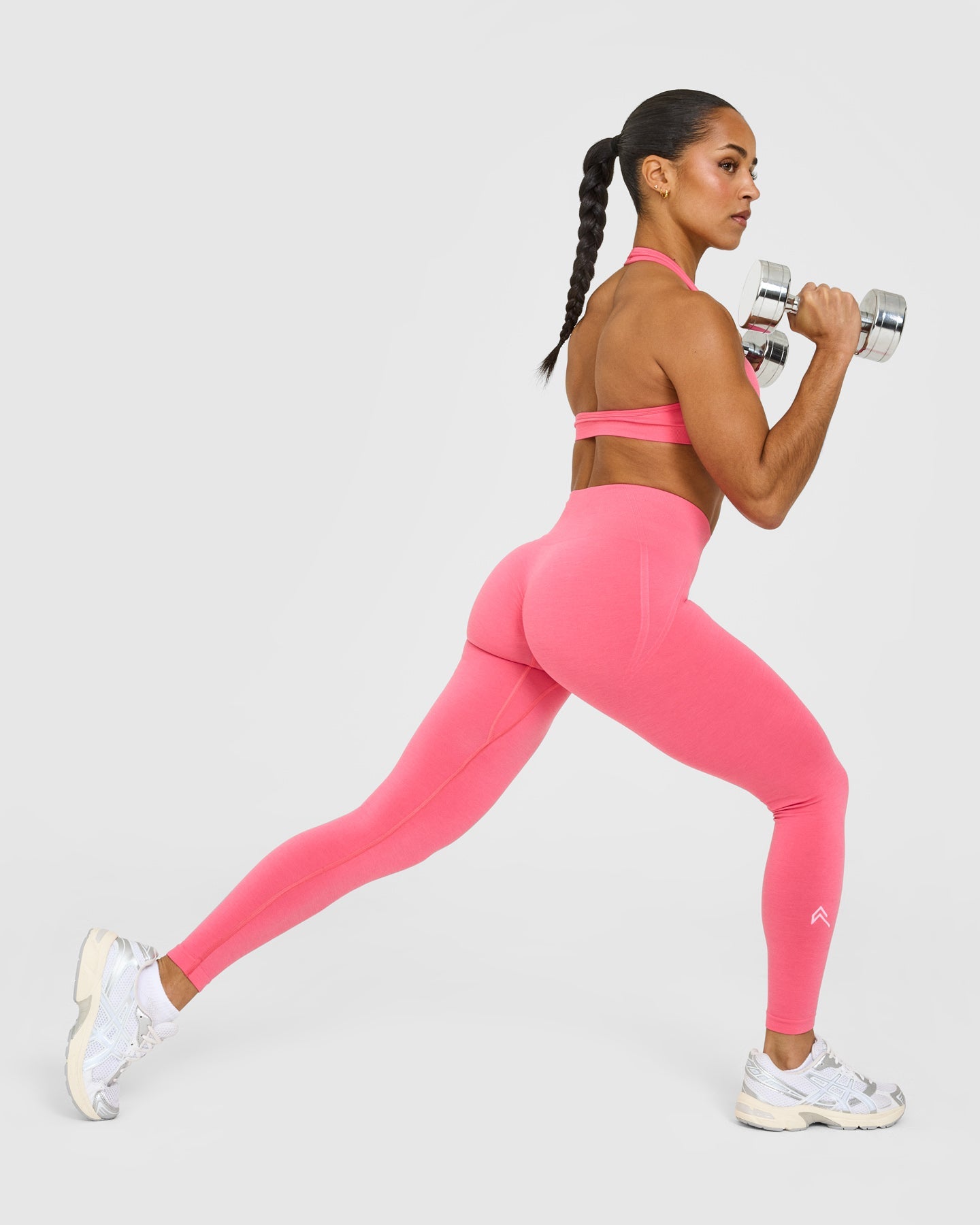 EffortlessLift™ Seamless Leggings with White Logo | Hot Girl Pink