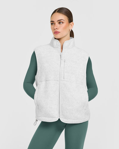 Fleece Gilet with Chest Pocket | Heather Grey