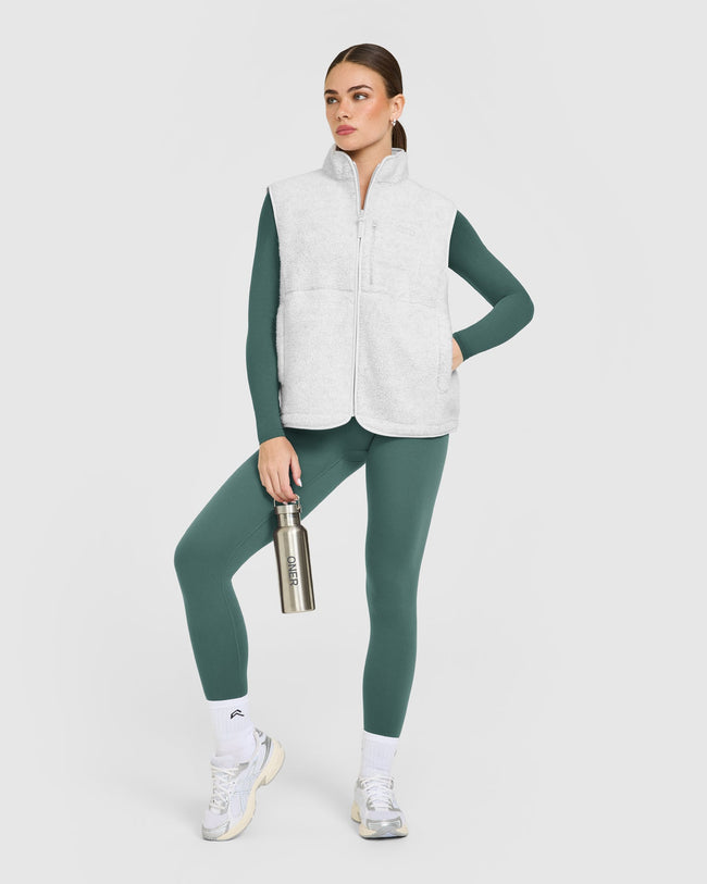 Fleece Gilet with Chest Pocket | Heather Grey