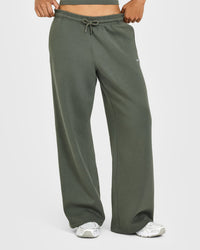 Jersey Tracksuit Straight Leg Joggers | Dark Khaki