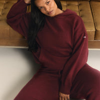 Oversized Knit Hoodie | Rosewood