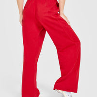 Raw Lounge Wide Leg Joggers | Washed Fiery Red