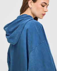 Raw Lounge Oversized Hoodie | Washed Ocean Blue