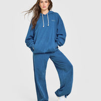 Raw Lounge Wide Leg Joggers | Washed Ocean Blue