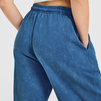 Raw Lounge Wide Leg Joggers | Washed Ocean Blue