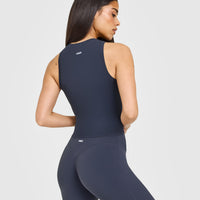 SoftMotion™ High Neck Mid Vest with White Logo | True Blue