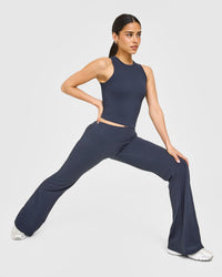 SoftMotion™ High Neck Mid Vest with White Logo | True Blue