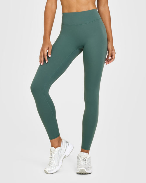 Oner Modal SoftMotion™ High Waisted Leggings with White Logo | Iced Green