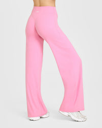 SoftMotion™ Straight Leg Bottoms with White Logo | Rose Pink