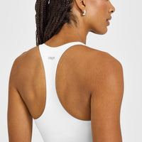 SoftMotion™ Racer Back Mid Vest With Built in Bra Shelf | White