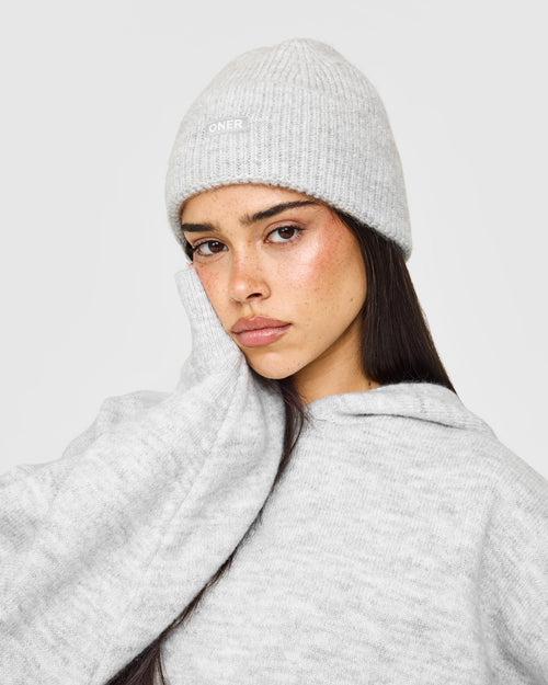 Oner Modal Knit Beanie | Light Grey Marl