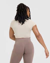 Go To Seamless Fitted Crop Top | Sand