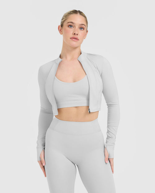 Cropped sports jacket top