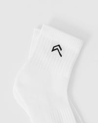 Mid Crew Socks 5 Pack | White