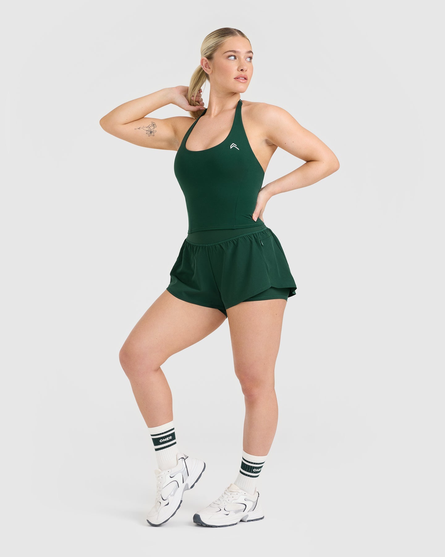 Timeless Halter Neck Mid Tank Top | Racing Green
