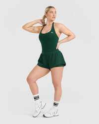 Timeless Halter Neck Mid Tank Top | Racing Green