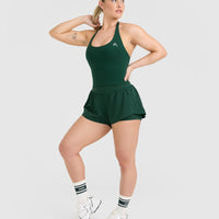 Timeless Halter Neck Mid Tank Top | Racing Green