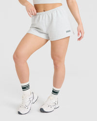 Lightweight Shorts with Printed Logo | Light Gray Marl