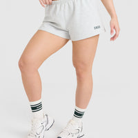 Lightweight Shorts with Printed Logo | Light Gray Marl