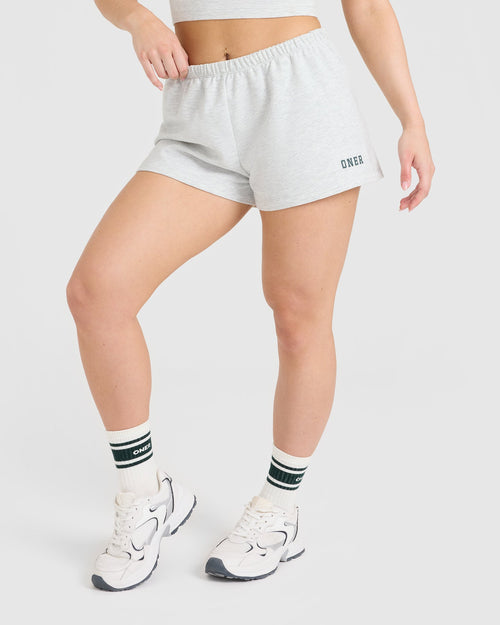 Lightweight Shorts with Printed Logo | Light Gray Marl