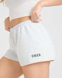 Lightweight Shorts with Printed Logo | Light Gray Marl
