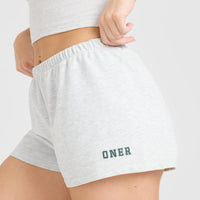 Lightweight Shorts with Printed Logo | Light Gray Marl