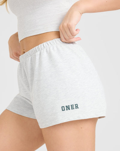 Lightweight Shorts with Printed Logo | Light Gray Marl