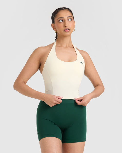 Oner Modal Timeless Halter Neck Mid Tank Top | Off White