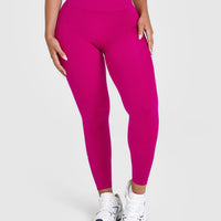 EffortlessLift™ Seamless Leggings with White Logo | Fuchsia
