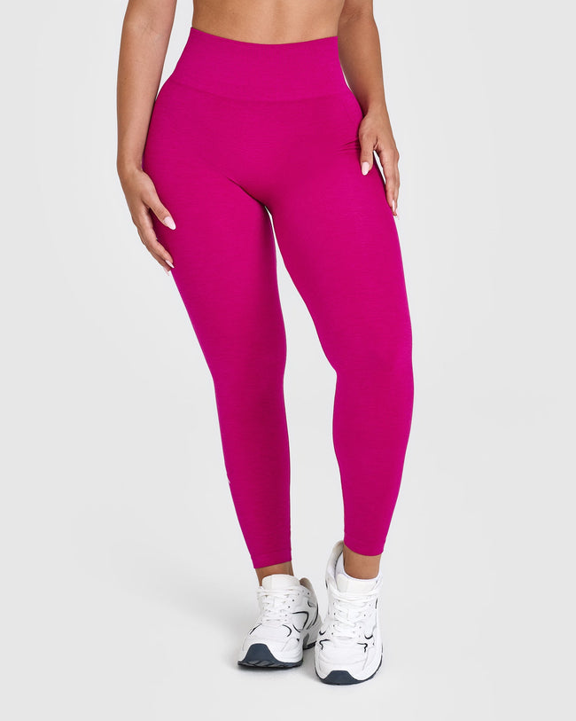 EffortlessLift™ Seamless Leggings with White Logo | Fuchsia