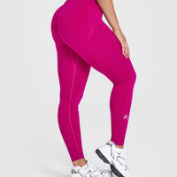 EffortlessLift™ Seamless Leggings with White Logo | Fuchsia