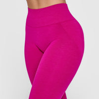 EffortlessLift™ Seamless Leggings with White Logo | Fuchsia