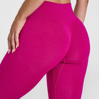 EffortlessLift™ Seamless Leggings with White Logo | Fuchsia