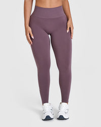 EffortlessLift™ Seamless Leggings with White Logo | Vintage Purple