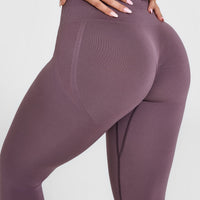 EffortlessLift™ Seamless Leggings with White Logo | Vintage Purple