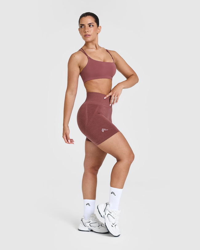EffortlessLift™ Seamless Shorts with White Logo | Berry