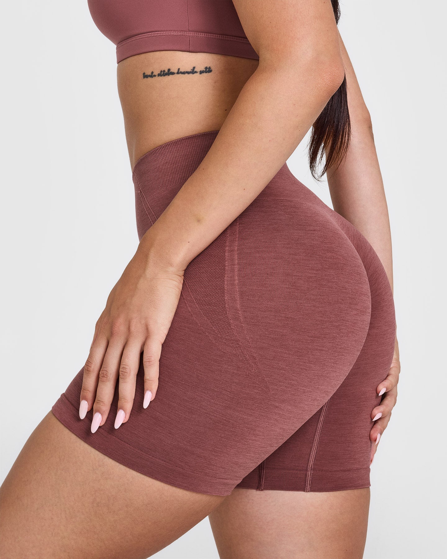 EffortlessLift™ Seamless Shorts with White Logo | Berry