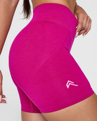 EffortlessLift™ Seamless Shorts with White Logo | Fuchsia