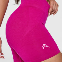 EffortlessLift™ Seamless Shorts with White Logo | Fuchsia