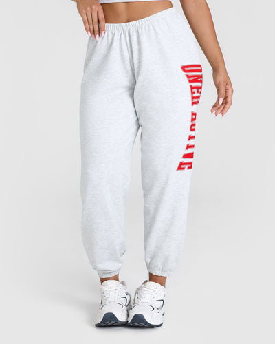 Lightweight Jogger with Red Graphic | Light Grey Marl