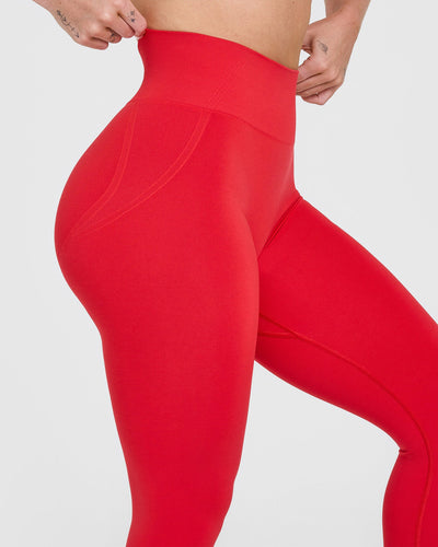 Muscle Colouring In High Strech Gym Leggings Women's - Muscle Mommy Red | Oner Active US