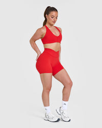 UnifiedMove™ Wrap Shorts 6" | Muscle Mommy Red