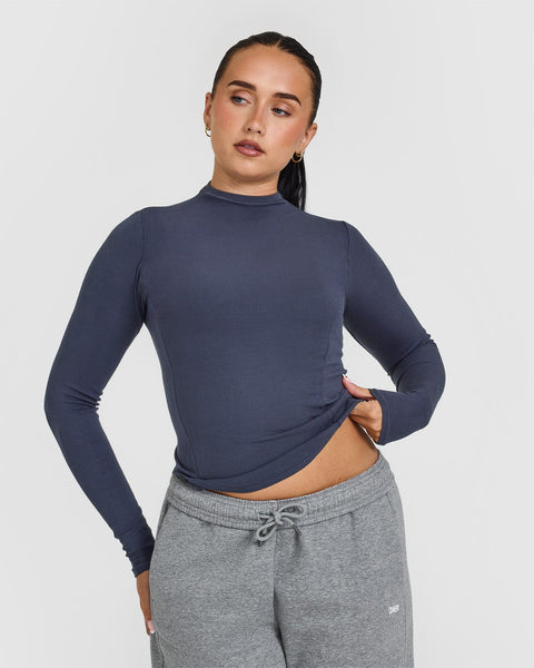 Mock neck workout top sales