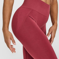 EffortlessLift™ Seamless Leggings with White Logo | Burnt Cherry