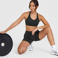 SoftMotion™ Shorts 6" with White Logo | Soft Black