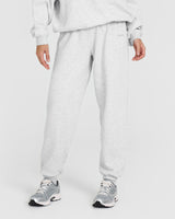 Mid Weight Joggers | Light Grey Marl
