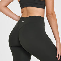 SoftMotion™ Leggings with White Logo | Soft Black